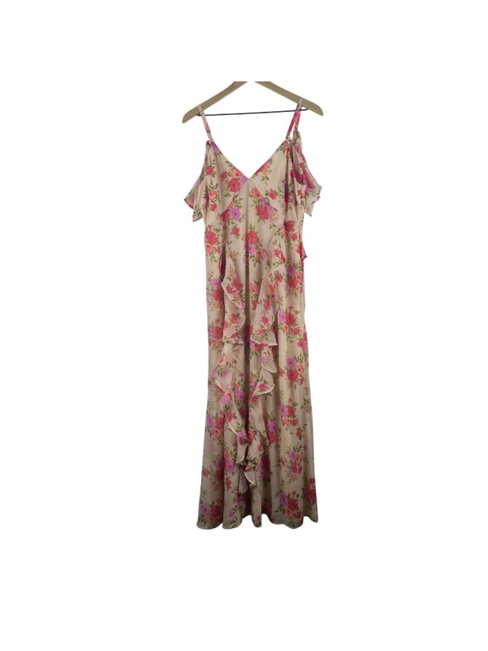 Old Navy The Occasion Floral Ruffle Off the Shoulder  Maxi Dress Size 4 Pink